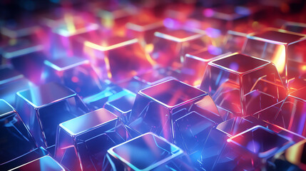 Obraz premium Holographic abstract 3D shapes background picture material