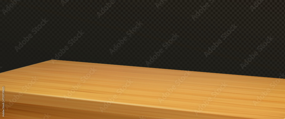 Aufkleber wooden table with empty countertop on transparent background. realistic 3d vector illustration of an