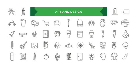 Art and design icons set, graphic draw squares design pencil ui icons collection © Rubbble