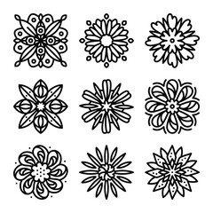 Flower mandala vector set