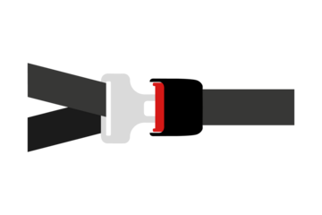 Car safety belt. Seatbelt safe buckle icon isolated. Security strap fasten accident insurance