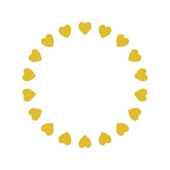 Golden Round Heart Frame