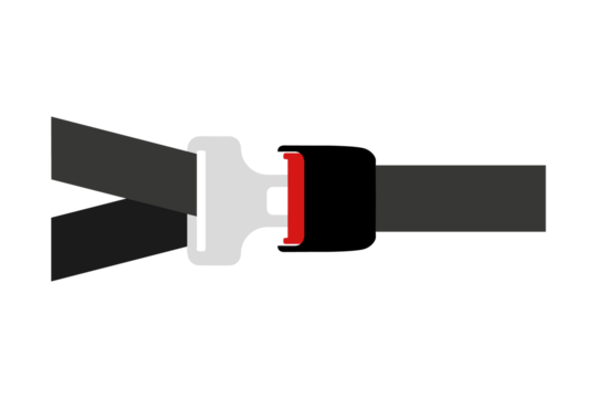 Car safety belt. Seatbelt safe buckle icon isolated. Security strap fasten accident insurance