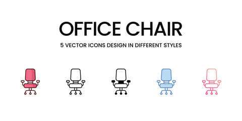 Office chair icon vector stock illustration.