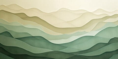 Obraz premium Soft green and beige Kraft Paper texture background with light, subtle hues, tranquil and calming aesthetic.