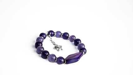 Purple Amethyst Natural Stone Real Energy Crystal Wristband Simile Wristlet Bracelet Healing