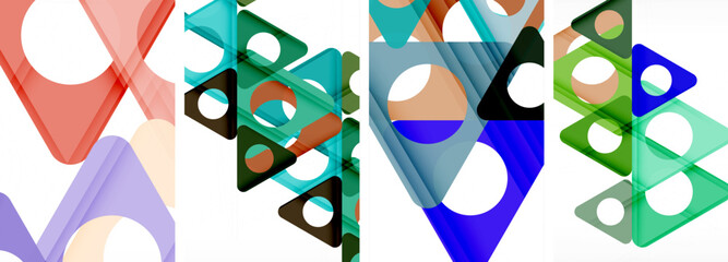 Abstract background set, showcasing a dynamic interplay of triangles. Fusion of modern design and geometric allure