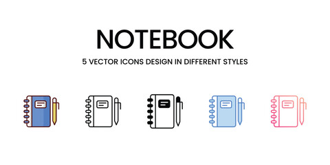 Notebook icon vector stock illustration.