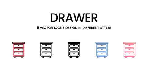 Drawer icon vector stock illustration.