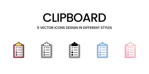 Clipboard icon vector stock illustration.