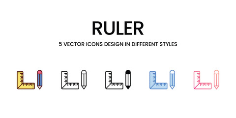 Ruler icon vector stock illustration.