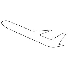  Continuous single line art drawing of airplane icon
