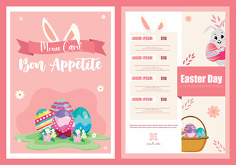Vector illustration Happy Easter Sales Menu editable post banner templates