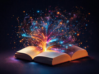 a visualization of a book with power firing