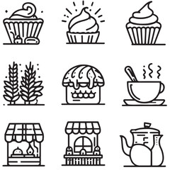 set of icons of BAKERY