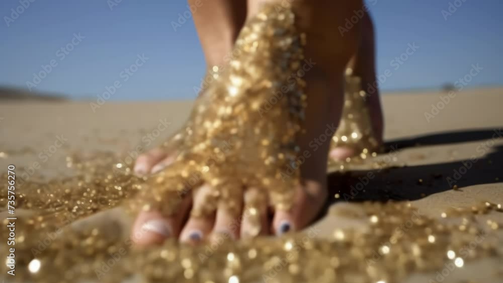 Poster each toe is a tiny pearl glimmering like a treasure in the shimmering sunlight.. .
