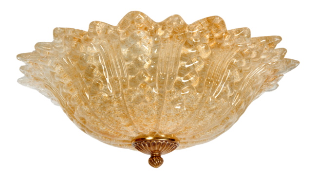 classic glass brass ceiling lamp isolated