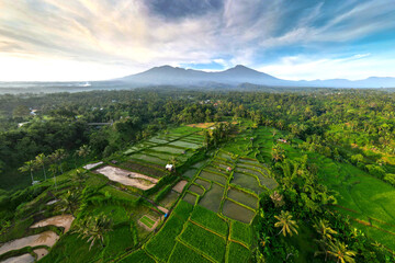 Obraz premium view of the rinjani mountain