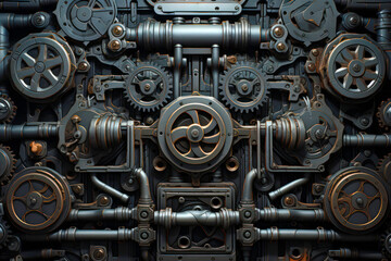 Fototapeta premium Industrial steampunk theme background