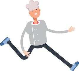 Chef Character Running Illustration
