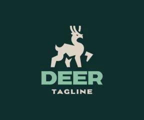 Deurstickers Deer Logo design for your business © 4youstudio