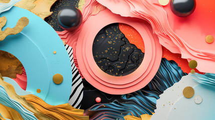 Abstract background in 3D style with a ring in the middle
