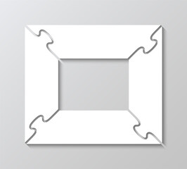 Infographic with 4 pieces, steps, parts of process diagram. Jigsaw puzzle business presentation. Puzzle square grid. Business presentation for info graphics. Vector illustration