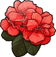 Begonia flower clipart design illustration