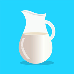 jug of milk flat vector design on blue background