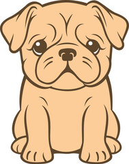 Obraz na płótnie Canvas Bulldog face clipart design illustration