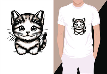 vintage retro cat Head vector illustration for t-shirt design	