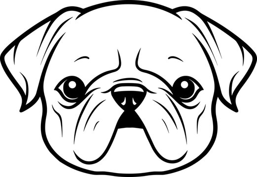 Bulldog face clipart design illustration