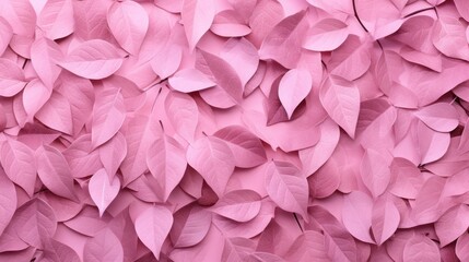 A background of delicate leaves. Pink foliage, abstract romantic background, natural texture. A place for the text.