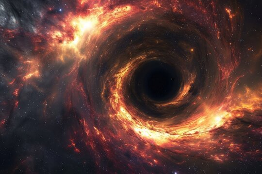 a black hole in space digital art