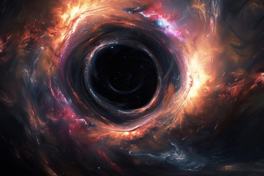 a black hole in space digital art