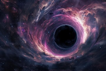 a black hole in space digital art - obrazy, fototapety, plakaty