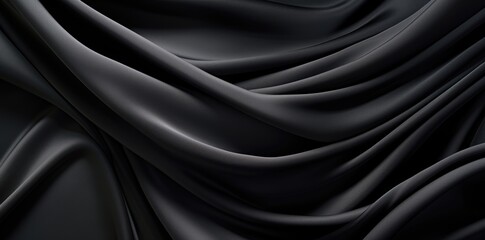 Obraz premium A detailed view of a black fabric, showcasing its texture and intricate weave patterns.