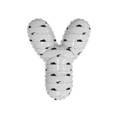 3D simplistic cat pattern helium balloon letter Y
