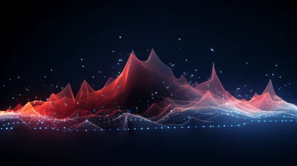 Rolgordijnen 3D abstract digital wave particles. Futuristic vector illustration. © Anas