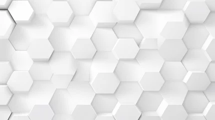 Foto op Plexiglas 3D futuristic honeycomb mosaic on a white background. © Anas