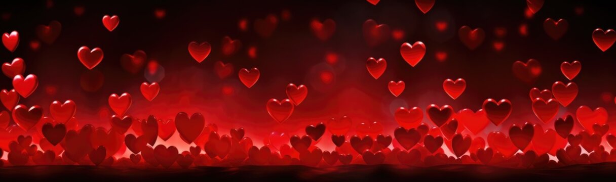 An image featuring a cluster of red hearts placed on a black background.