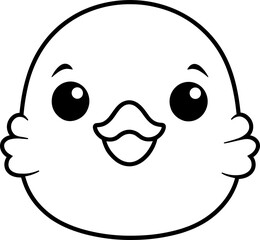 Baby chicken head clipart design illustration