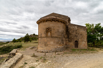 Fototapeta na wymiar Apse of the Romanesque hermitage of Santa Maria de la Piscina (12th century). San Vicente de la Sonsierra, La Rioja, Spain.