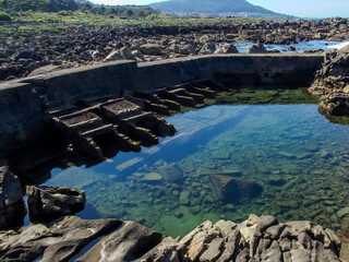 Shellfish farm Redonda (1895). In these traditional seaside nurseries, several species of...