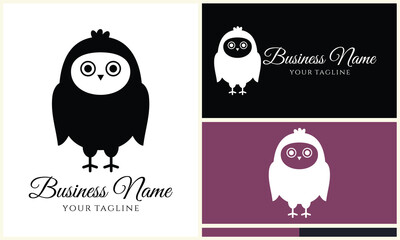 silhouette vector owl logo template