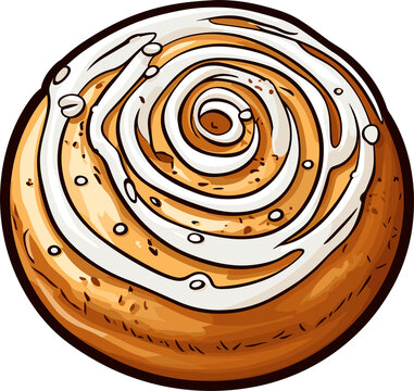 recommend clip art: Cinnamon roll bun clipart design illustration