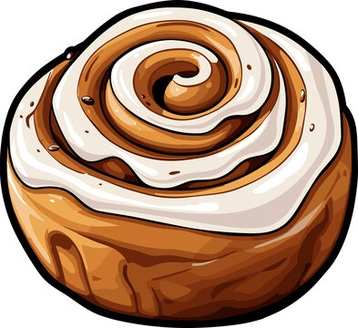 recommend clip art: Cinnamon roll bun clipart design illustration