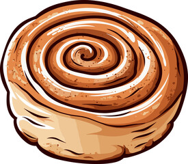 Cinnamon roll bun clipart design illustration