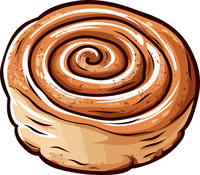 recommend clip art: Cinnamon roll bun clipart design illustration