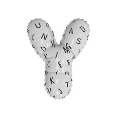 3D simplistic letter pattern glossy helium balloon letter Y